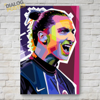 Jual Hiasan Dinding Poster Kayu - Zlatan Ibrahimovic WPAP 20x30 Murah