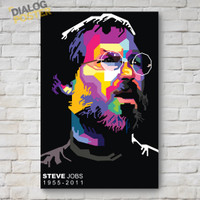 Jual Hiasan Dinding Poster Kayu - Steve Jobs Pop Art 20x30 Murah