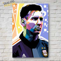 Jual Hiasan Dinding Poster Kayu - Lionel Messi WPAP 20x30 Murah