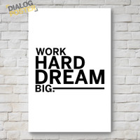 Jual Hiasan Dinding Poster Kayu - Work Hard Dream Big. 20x30 Murah