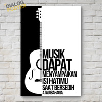 Jual Hiasan Dinding Poster Kayu - Musik Dapat Menyampaikan Isi Hatimu 20x30 Murah