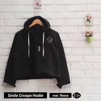 Jual Smile Crop Hoodie Black Murah Murah