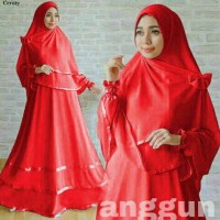 Anggun Syari Red Gamis Syari Busui terbaru