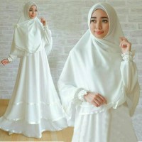 Anggun Syari White gamis busui syari Warna Putih busana Muslim