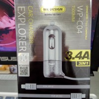 Jual WK EXPLORER CAR CHARGER 3IN1 3.4A Murah