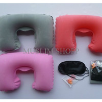 Jual TERBATAS Travel Pillow Bantal Leher Udara Penutup Mata Telinga Untuk J Murah