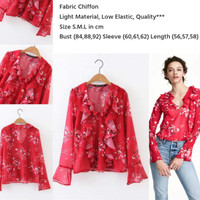 Jual Red Frill Shirt Murah