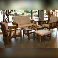 Kursi & Meja Tamu Kayu Jati Minimalis Model Jari Furniture Asli Jepara