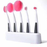 Jual CHERRY TOOLS -5in1 Beauty Pink Oval Makeup Brush Set With Tatakan Kuas Murah