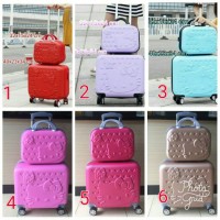 Jual tas koper travel set hello kitty luggage bag 2 in 1 4 roda Murah