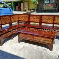 Jual kursi tamu sudut jati (kursi makan,meja makan,dipan,sofa,lemari,duco) Murah