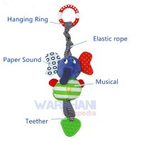 Jual Mainan bayi boneka gajah rattle musical teether gantungan stroller Murah