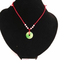 Jual KALUNG PRIA LIONTIN BATU GIOK HIJAU BULAT KOIN DONAT Murah