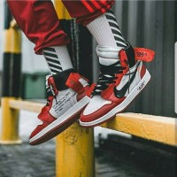 Jual Nike Air Jordan 1 OFF WHITE UN AUTHORIZED / sepatu gym Murah