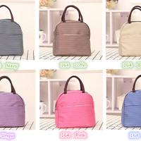 Jual 164 Lunch bag cooler bag Tas bekal Garis Garis Bonus jelly ice Murah