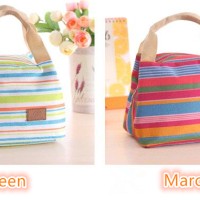Jual Lunch bag Cooler Bag Motif Salur (bonus 2pcs jelly ice cooler) Murah
