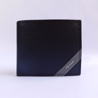 Jual DOMPET KULIT PRIA TIDUR IMPORT BRANDED | PRADA 01P-2619 BLACK Murah
