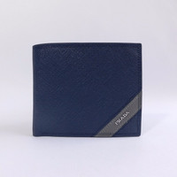 Jual DOMPET KULIT PRIA TIDUR IMPORT BRANDED | PRADA 01P-2619 BLUE Murah