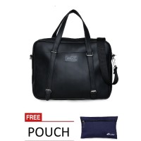 Jual Pulcher Reon Black - Free Pouch - Tas Kantor Murah