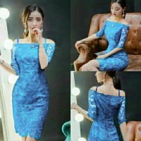 Jual BT6722 Blue Wina Lace Dress Murah