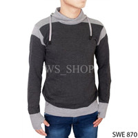 Jual Sweater Pria Cardigan Rajut Abu SWE 870 Murah