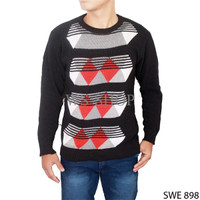 Jual Sweater Pria Cardigan Rajut Hitam SWE 898 Murah