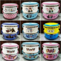 Jual Rantang 2 Susun Tempat Kotak Makan Stainless Lunch Box Karakter Disn Murah
