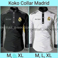 Jual Kemeja Koko Collar Real Madrid Black | Baju Koko Madrid | Baju Muslim Murah