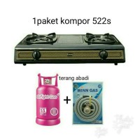 Jual kompor rinnai 2tungku 522s+selang paket winn+tabung gas 5,5kg+isi Murah