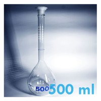 Jual Labu Ukur / Volumetric Flask Clear With Plastic Stopper 500 ml (IwakI) Murah