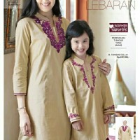 Jual gamis couple tunik catoon bordir ibu dan anak Murah
