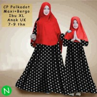 Jual couple gamis abaya syar'i ibu dan anak+bergo Murah