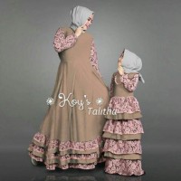 Jual COUPLE 2TONE GAMIS ABAYA SYAR'I IBU DAN ANAK Murah