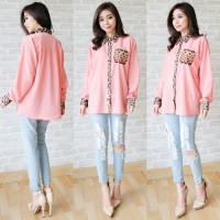 Jual Promo!! Irena Blus Ak Blouse Wanita Twiscone Peach Murah