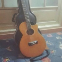Jual GITAR ACOUSTIC MEREK LAMUSIC FULLSET DENGAN HARDCASE DAN STRAP Murah