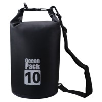 Jual Outdoor Waterproof Bucket Dry Bag 10 Liter - Black Murah