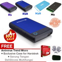 Jual HDD Eksternal - Portable Hdd 1TB H3B USB 3.0 TRANSCEND Murah