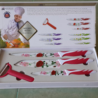 Jual Pisau Dapur pisau motif bunga Kitchen King AntiBacterial Set 4 murah Murah