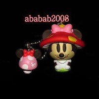 Jual Yujin Disney Minnie cosplay Mushroom keychain figure gashapon (one fig Murah