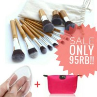 Jual 11 Pcs Bamboo Kabuki Makeup Brush Set Murah
