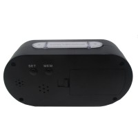 Jual Led Digital Display Clock With Thermometer And Calendar - Black Murah