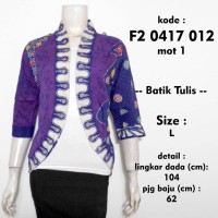 Jual bolero batik tulis ungu L / blazer batik etnik murah F20417012mot1 Murah