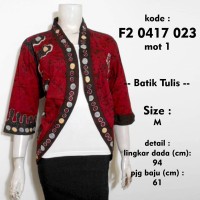 Jual bolero batik tulis lengan 3/4 blazer kantor etnik murah F20417023mot1 Murah