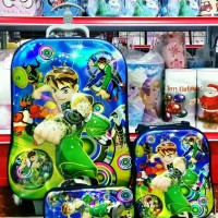 Jual SALE TAS TROLI ANAK 6 RODA 6D 3IN1 BEN 10/KOPER TROLLEY TROLY IMPORT Murah