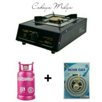 Jual Kompor Gas 1 Tungku Ritachi + Tabung Bright Gas + Selang Gas Winn Murah