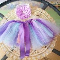 Jual Tutu + bandana gradasi ungu biru Murah