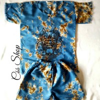 Jual Setelan Baju Bali Barong Anak (2-4th) Biru Tua Uk.M Murah