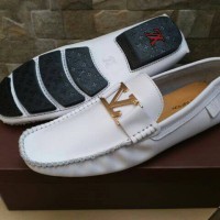 SEPATU PRIA LOUIS VUITTON WHITE ORIGINAL LEATHER IMPORT