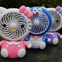 Jual Kipas angin portable charger karakter Doraemon & Hello kitty Murah