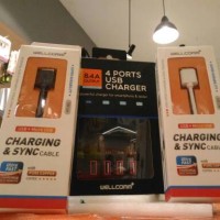 Jual usb 4 port free 2 micro usb fast charging Murah